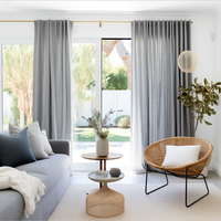 Vente en gros de rideaux transparents en tulle brodé avec cantonnière occultante pour la couverture de fenêtre