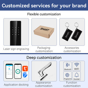 Kasman SOURCE PRIX Serrure de porte en bois Connectivité WiFi <span class=keywords><strong>Reconnaissance</strong></span> d'empreintes digitales <span class=keywords><strong>Coffre</strong></span>-<span class=keywords><strong>fort</strong></span> pour la maison App Key Access Carte mémoire - Product Image 6