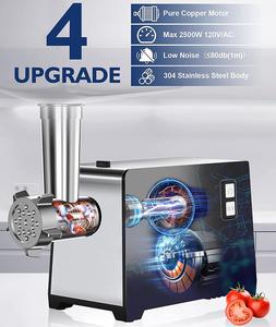 Hachoir à viande électrique <span class=keywords><strong>Demaria</strong></span>, machine à hacher la viande, coupe-légumes, trancheuse, appareil de cuisine domestique en acier inoxydable 1600W, pour saucisses - Product Image 2