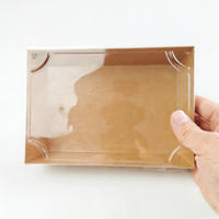 Boîte à gâteau en papier kraft jetable, emballage pour pâtisserie, boîte anti-buée et anti-graisse pour desserts