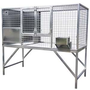 Durable Galvanized Iron <strong>Dog</strong> Breeding <strong>Cages</strong> Feeders for Cats <strong>Dogs</strong>-Simple Modern Design Eco-Friendly Wood Frame Large/Medium - Product Image 3