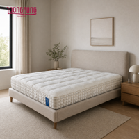 Matelas hybride en tissu de soie glacée respirant LOONGFUNG avec latex naturel et ressorts ensachés, personnalisé pour la maison et l'hôtel, OEM ODM