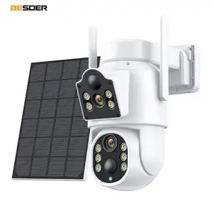 Wifi P 2P Zonne-Beveiligingscamera 2K Paneel Simkaart Camera 'S Het Slim In Bewaking 360 Panoramische 5G Camera Straatlantaarn