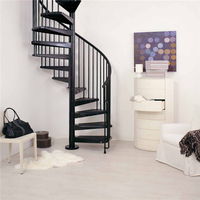 Escalier en spirale en bois avec marches en verre naturel pour la rénovation de duplex et de loft