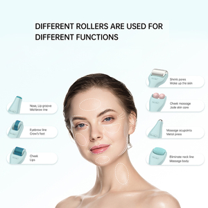 Kit de <span class=keywords><strong>Dermaroller</strong></span> en Oferta, <span class=keywords><strong>Dermaroller</strong></span> de Acero Inoxidable G10 para Uso Doméstico, Set de Microagujas, Rodillo de Masaje Facial y Corporal de Doble Jade - Product Image 3