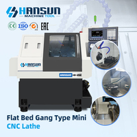 Torno de Cama Plana de Alta Precisión, Mini CNC Automático, de un Solo Husillo y 2 Ejes, con 8 Estaciones de Herramientas Horizontales