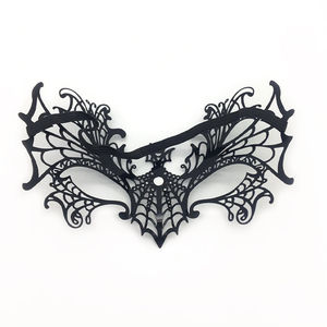 Accesorio de Disfraz para Fiesta de Halloween, Máscara de Murciélago Sexy, Media Cara Hueca, Protector Facial de Metal con Pedrería, para Mujer - Product Image 4