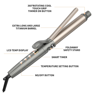 KangRoad Factory Logo personnalisé Portable 32mm Céramique Baril Cheveux Bigoudi LCD PTC Meilleur Smart Timer <span class=keywords><strong>Fers</strong></span> <span class=keywords><strong>à</strong></span> friser Wave Bigoudis Wand - Product Image 6