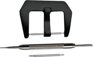 Black Color Wide Thick Stainless Steel Buckle Set For Mm Mm Mm Mm Watch Straps Bands <b>Purses</b> Bags Hardware - Product Image 1