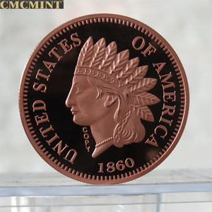 Özel bakır sikke 1 Oz .999 Troy bakır hint baş yuvarlak mücadelesi Coin - Product Image 6