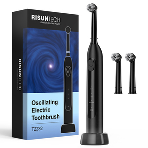 360 per la pulizia dentale orale con testina rotonda rotante <span class=keywords><strong>spazzolino</strong></span> elettrico sonico con marchio privato personalizzato <span class=keywords><strong>spazzolino</strong></span> da denti elettrico intelligente