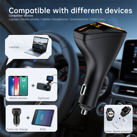 Chargeur de voiture super rapide 65W PD3.0 & 22.5W QC3.0 avec câble rétractable SCP pour Android 4-en-1