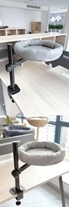 Cama de escritorio redonda elevada para gatos que ahorra espacio, hamaca para gatos con marco de <span class=keywords><strong>Metal</strong></span> suave y cómoda ajustable en altura giratoria de 360 ° para interiores - Product Image 6