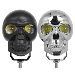 Cecor โคมไฟลำแสงคู่ไฟ LED สำหรับรถยนต์<span class=keywords><strong>สี</strong></span>ดำ<span class=keywords><strong>สี</strong></span><span class=keywords><strong>เงิน</strong></span><span class=keywords><strong>สี</strong></span>ขาวสีเหลืองหัวกะโหลกอุปกรณ์เสริมรถจักรยานยนต์ - Product Image 3