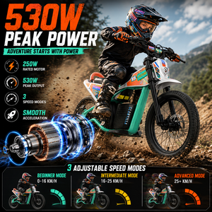 Vente en gros de motos électriques pour enfants 16S, 530W, haute puissance, avec roues tout-terrain de 16 pouces, pour les distributeurs - Product Image 2