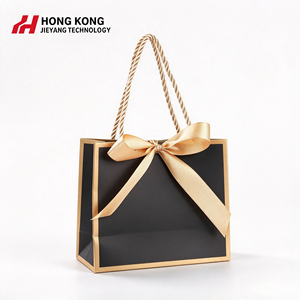 Sacs cadeaux écologiques recyclables de luxe personnalisés en papier artistique – Sacs réutilisables durables pour bijoux et vêtements pour petites entreprises - Product Image 1