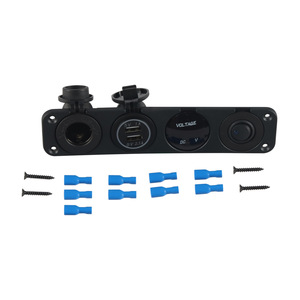 <b>Switch</b> Panel 4 Hole Dual <b>USB</b> Car Charger Voltage Meter DC Socket For RV Electrical Systems - Product Image 1