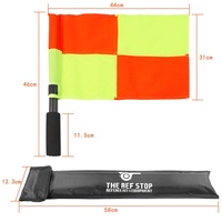 Vente directe usine – Lot de 2 drapeaux d'arbitre portables, étanches et écologiques, avec sac de rangement pour arbitres de touche de football, hockey et autres sports