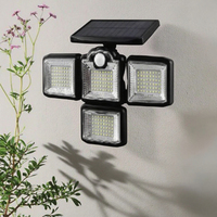 Lampe de jardin extérieure à énergie solaire avec détecteur de mouvement Lampe de sécurité solaire à LED Lampe murale télécommandée