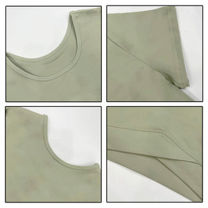 Maglietta da <span class=keywords><strong>donna</strong></span> personalizzata gilet <span class=keywords><strong>Fitness</strong></span> di alta qualità sport a maniche corte palestra allenamento Crop Top allenamento Yoga t-shirt per donne stile Casual - Product Image 3