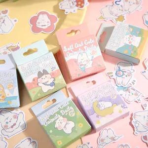 Mr. Papier 6 Ontwerp 45 Stks/doos Stickers Dieren Serie Schattig Konijn Kawaii Kat Cartoon Decoratie Stickers Pak Voor Dagboek