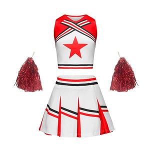 Conjunto de Uniforme de <span class=keywords><strong>Animadora</strong></span> para Niñas, 2 Piezas, Color Beige, <span class=keywords><strong>Disfraz</strong></span> de <span class=keywords><strong>Animadora</strong></span> para Equipo de Baile - Product Image 5