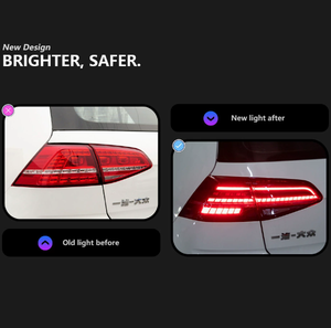 Feux arrière LED AURON pour VW Golf 7, lentille transparente, nouvelle mise à niveau, feux de jour 6000K 6000 Lumens, Plug & Play, 2012-2020 - Product Image 4