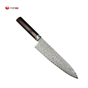 Para Yieryi cuchillo de Chef japonés profesional nuevo acero damasco VG10 núcleo hoja de acero al carbono mango de madera para cocina de restaurante - Product Image 5