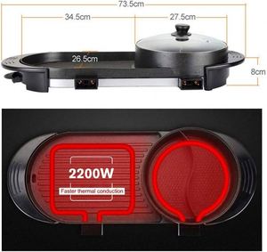 Multi-Function Stainless Steel Electric Grill Electronic Ignition Flame Safety Temperature Control Quick <b>Smokeless</b> 5 Burners - Product Image 3