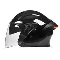 Casque de moto ouvert avec double visière, certifié DOT, éclairage LED intelligent, vente en gros d'usine, casques de motocross demi-face