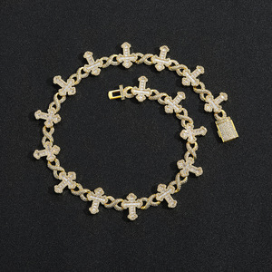 Collar de Cadena Infinita con Cruz de Circonitas Cúbicas Estilo Hip Hop Vintage de BES, Cadena de Eslabones Infinitos con Cruz de Circonitas para Hombre - Product Image 6