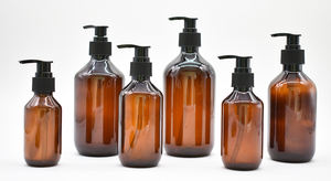 Ensemble de soins de la peau, flacon de shampooing en plastique PET vert ambre, flacon d'huile capillaire avec pompe à lotion, impression d'écran, logo, 300 ml, 500 ml - Product Image 4