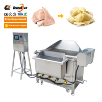 Friteuse continue de casse-croûte de granule bouffée de maïs de riz soufflé faisant la ligne de friture d'écorces de porc de machine
