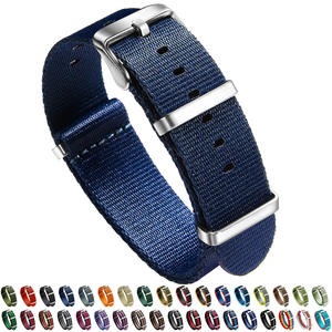 حزام ساعة ليونورم مخصص 18 ، 20 ، 22 قطعة واحدة ، حزام ساعة نايلون منسوج مخطط - Product Image 2