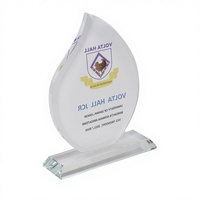 Trophée en verre cristal transparent en gros, personnalisé avec impression UV et gravure, style croix, trophée personnalisé