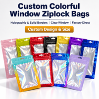 Sacs refermables à fermeture éclair avec fenêtre transparente et trou de suspension, couleurs vives, pour l'affichage de boîtes mystères, petits jouets et articles de collection en gros