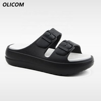 OLICOM Sandales de récupération pour femmes avec logo personnalisé, à double boucle réglable, imperméables, en EVA, type nuage