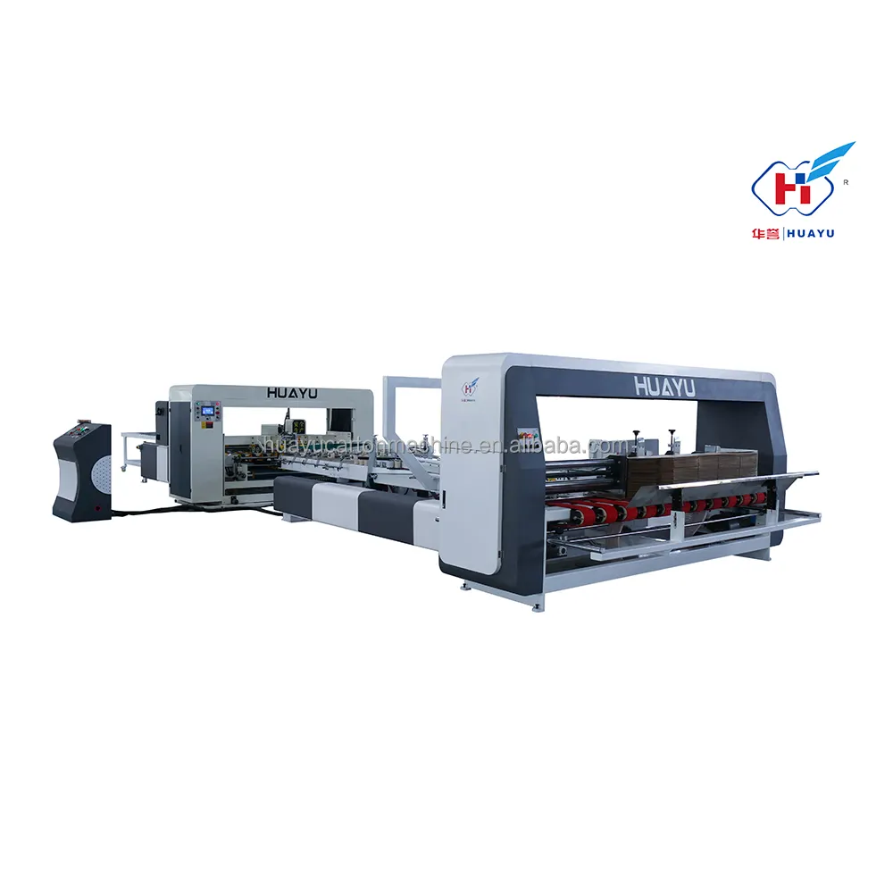 Automatic accurate precision energy saving paper box folding and gluing corrugated box stitching machine