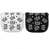 Housse de tête de club de golf en polyuréthane brodée Creative Crown, capuchon magnétique pour putter, accessoires neufs en stock