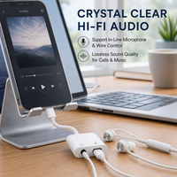 Perlindungan OTP Output DC Cepat Audio Hi-Fi USB-C ke 3.5mm untuk Ponsel Android Tablet Adaptor Audio Konverter Jack Headphone