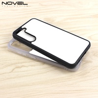 Coques de téléphone portable personnalisées en TPU 2D à sublimation, antichoc, pour S25 Edge S24 FE S23 Noir/Transparent