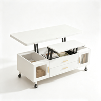 Table basse moderne convertible multifonctionnelle avec plateau relevable 2-en-1, table à manger réglable, table à thé pliable mobile pour salon