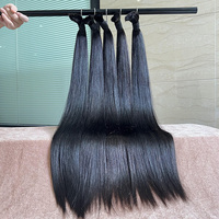 Vente en gros de 100% cuticules alignées sans trame, paquets de cheveux humains en vrac, extension de cheveux de tressage droite d'os vierge brut vietnamien