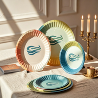Assiettes en papier jetables pour gâteaux, plats en papier pour fêtes, assiettes en papier personnalisées, assiettes jetables pour dîner