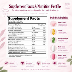 Integratore Nutrizionale Quotidiano per il Benessere Femminile con Marchio Privato, Multivitaminico, Omega <span class=keywords><strong>3</strong></span>, Ferro, Collagene, Formula Personalizzata OEM ODM - Product Image 3