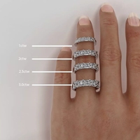 Bague personnalisée en diamant de laboratoire taille princesse, entièrement sertie, en argent S925 et or 9 carats, pour bijoux de mariée, marque OEM
