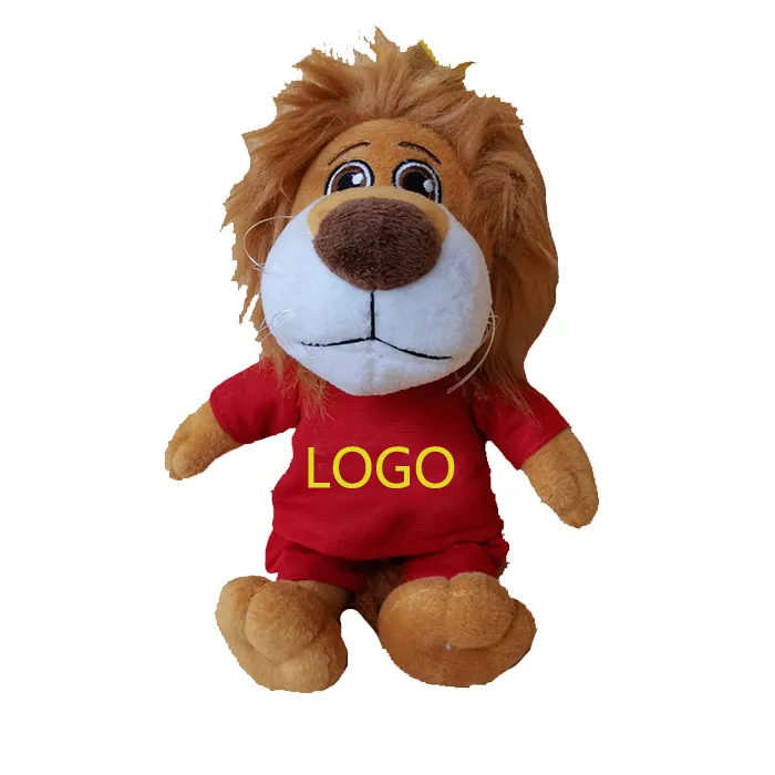Manufacturers new lion red dressing pendant short plush doll Christmas clothes hat lion keychain decorative bag plush soft doll