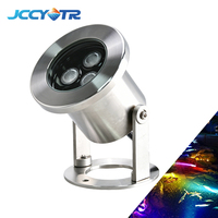 Projecteur LED Submersible RVB à Changement de Couleur Ra80 12V 24V IP68 en Acier Inoxydable 304 pour Piscine, Étang, Jardin et Cascade