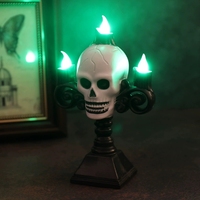 Lanterne de rue LED en forme de crâne pour Halloween, lumière sans flamme à piles pour bar, maison hantée, décoration de fête, accessoire d'ambiance