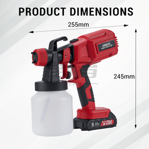 <span class=keywords><strong>Pistola</strong></span> de Pulverización Eléctrica HVLP de 21V con Batería, 4 Boquillas, 3 Modos de Pulverización, Contenedor de 800 ml, <span class=keywords><strong>para</strong></span> <span class=keywords><strong>Pintar</strong></span> Autos, Muebles, Paredes y Proyectos de Bricolaje - Product Image 3